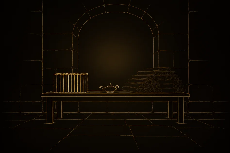 Illustration for Ezra and the hidden books